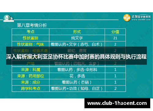 深入解析澳大利亚足协杯比赛中加时赛的具体规则与执行流程